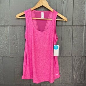 Marika Heathered Pink Mesh Back Active Dry Wick Tank Top